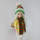 Maxbell New Doll Outfit Accessory Knitted Scarf Sweater Dress Scarf Winter Outfit for 28-30cm Doll Red And Green - Aladdin Shoppers