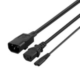 Maxbell New IEC320-C14 TO C13+C7 Power Adapter Cord Male to Female 3-pin UPS Server - Aladdin Shoppers