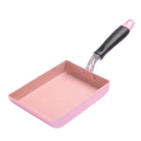 Maxbell Non-Stick Fry Pan Skillet Tamagoyaki Omelette Cookware Black/Pink 5x7" Pink - Aladdin Shoppers
