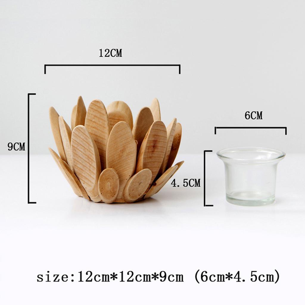 Maxbell Nordic Pastoral Style Wooden Petal Candlestick Decorative Ornament style 01 - Aladdin Shoppers