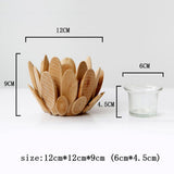 Maxbell Nordic Pastoral Style Wooden Petal Candlestick Decorative Ornament style 01 - Aladdin Shoppers