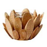 Maxbell Nordic Pastoral Style Wooden Petal Candlestick Decorative Ornament style 01 - Aladdin Shoppers