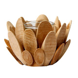 Maxbell Nordic Pastoral Style Wooden Petal Candlestick Decorative Ornament style 01 - Aladdin Shoppers