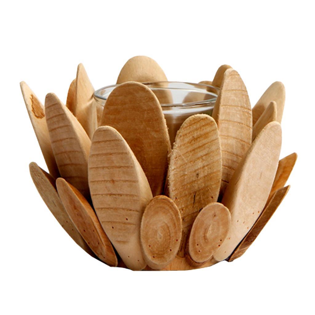Maxbell Nordic Pastoral Style Wooden Petal Candlestick Decorative Ornament style 01 - Aladdin Shoppers