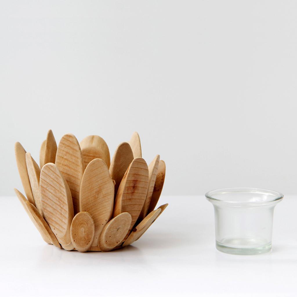 Maxbell Nordic Pastoral Style Wooden Petal Candlestick Decorative Ornament style 01 - Aladdin Shoppers