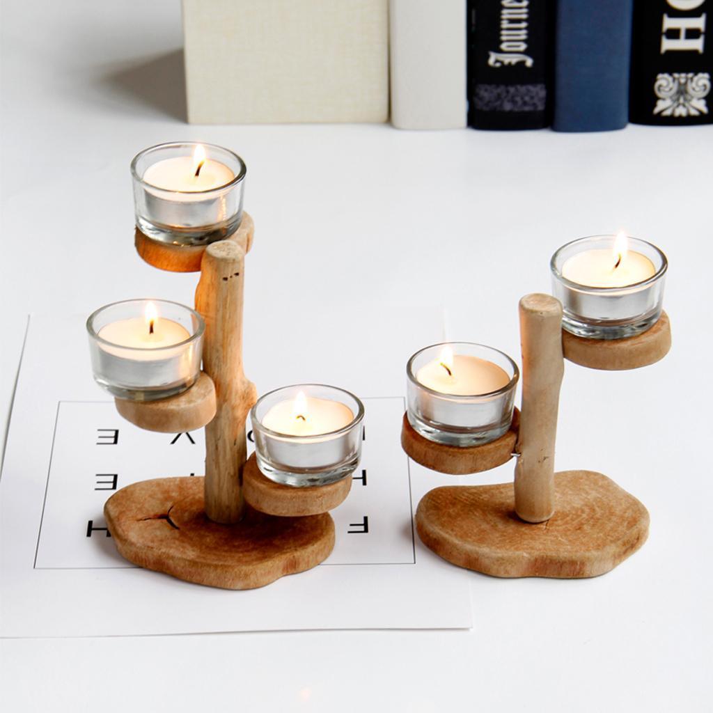 Maxbell Nordic Pastoral Style Wooden Petal Candlestick Decorative Ornament style 03 - Aladdin Shoppers