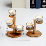 Maxbell Nordic Pastoral Style Wooden Petal Candlestick Decorative Ornament style 03 - Aladdin Shoppers