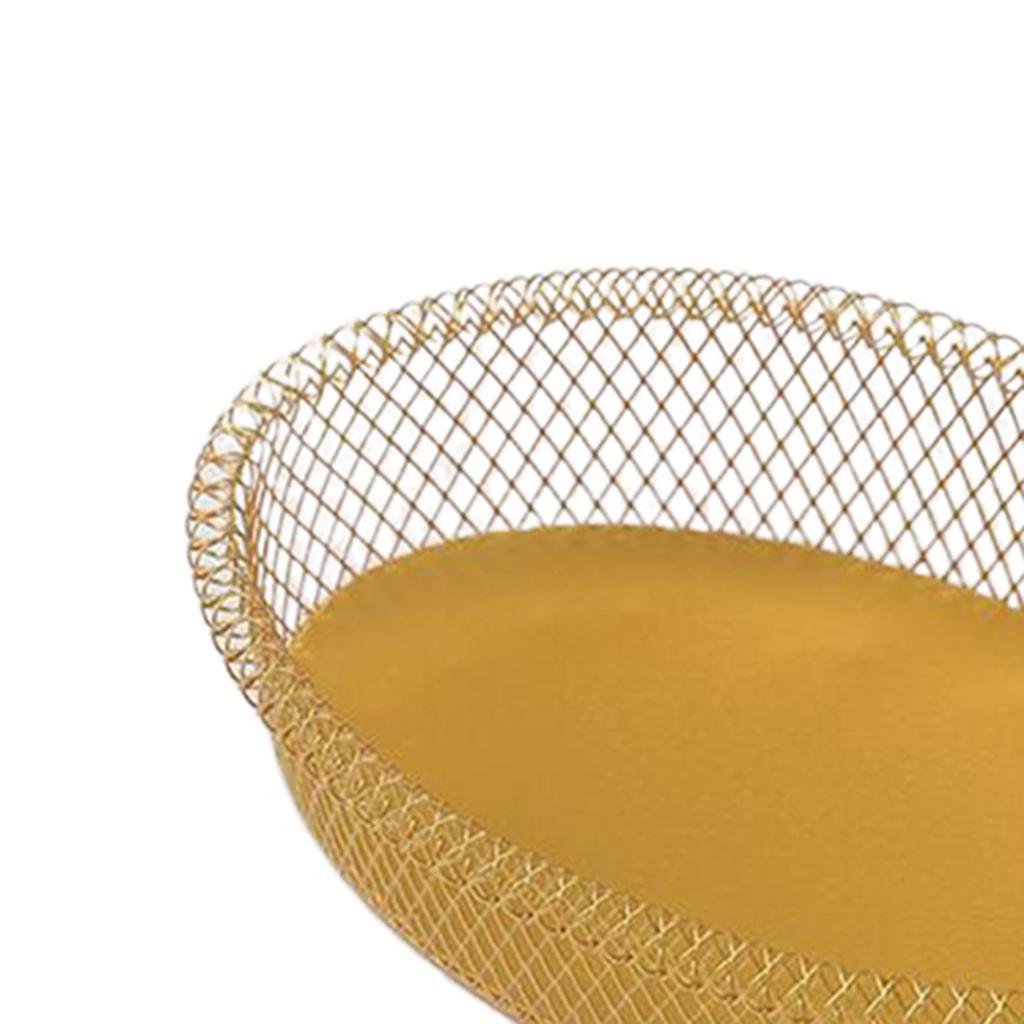 Maxbell Nordic Style Fruit Snack Basket Bowl Large Capacity Living Room Decor Golden Oval L - Aladdin Shoppers