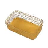 Maxbell Nordic Style Fruit Snack Basket Bowl Large Capacity Living Room Decor Golden Rectangle S - Aladdin Shoppers