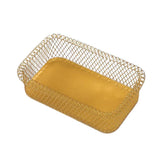 Maxbell Nordic Style Fruit Snack Basket Bowl Large Capacity Living Room Decor Golden Rectangle S - Aladdin Shoppers