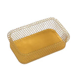 Maxbell Nordic Style Fruit Snack Basket Bowl Large Capacity Living Room Decor Golden Rectangle S - Aladdin Shoppers