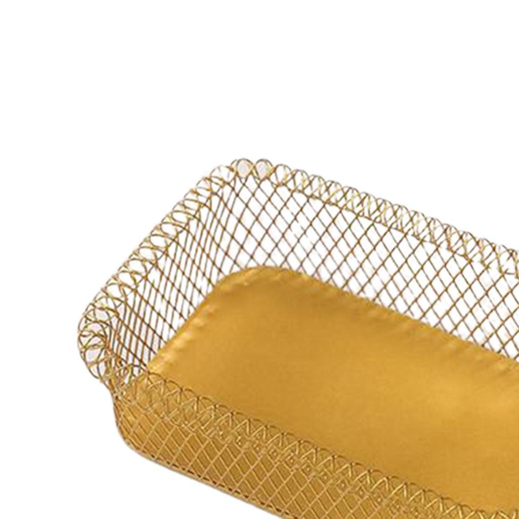 Maxbell Nordic Style Fruit Snack Basket Bowl Large Capacity Living Room Decor Golden Rectangle S - Aladdin Shoppers
