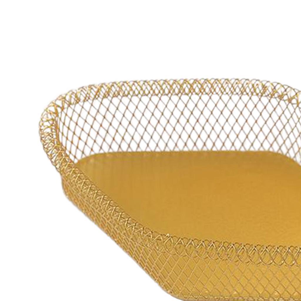 Maxbell Nordic Style Fruit Snack Basket Bowl Large Capacity Living Room Decor Golden Rhombus L - Aladdin Shoppers