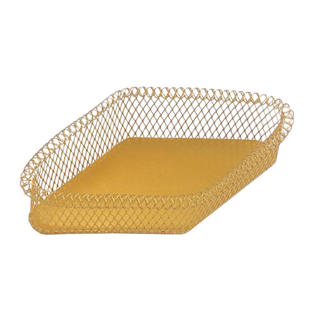 Maxbell Nordic Style Fruit Snack Basket Bowl Large Capacity Living Room Decor Golden Rhombus S - Aladdin Shoppers