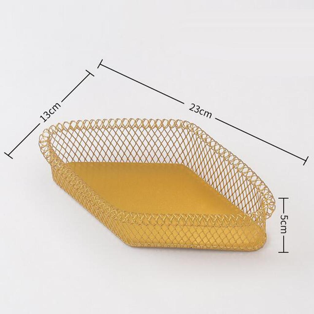 Maxbell Nordic Style Fruit Snack Basket Bowl Large Capacity Living Room Decor Golden Rhombus S - Aladdin Shoppers