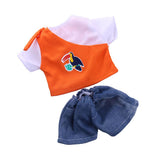 Maxbell Orange T-shirt + Short Jeans Pants Clothes for 14'' American Doll Wellie Wishers Doll - Aladdin Shoppers