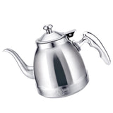 Maxbell Outdoor Camping Stainless Steel TeaKettle Kitchen Tea Pot Silver 1.5L B - Aladdin Shoppers