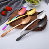 Maxbell Outdoor Stainless Steel Spoon Spork Practical Cutlery Flatware Black - Aladdin Shoppers