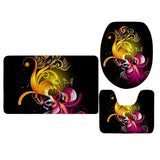 Maxbell Pack 3 Bathroom Set Rug Mat Toilet Lid Cover Non Slip Bathmats Butterfly 10 - Aladdin Shoppers