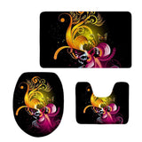 Maxbell Pack 3 Bathroom Set Rug Mat Toilet Lid Cover Non Slip Bathmats Butterfly 10 - Aladdin Shoppers