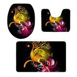 Maxbell Pack 3 Bathroom Set Rug Mat Toilet Lid Cover Non Slip Bathmats Butterfly 10 - Aladdin Shoppers