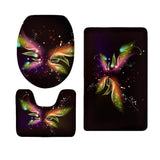 Maxbell Pack 3 Bathroom Set Rug Mat Toilet Lid Cover Non Slip Bathmats Butterfly 3 - Aladdin Shoppers