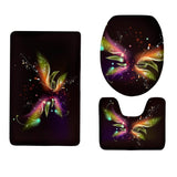 Maxbell Pack 3 Bathroom Set Rug Mat Toilet Lid Cover Non Slip Bathmats Butterfly 3 - Aladdin Shoppers