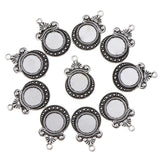 Maxbell Pack of 10 Vintage Silver Round Charm Pendants Bezel Trays Jewelry Making Supplies 1 - Aladdin Shoppers