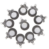 Maxbell Pack of 10 Vintage Silver Round Charm Pendants Bezel Trays Jewelry Making Supplies 1 - Aladdin Shoppers