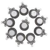 Maxbell Pack of 10 Vintage Silver Round Charm Pendants Bezel Trays Jewelry Making Supplies 1 - Aladdin Shoppers