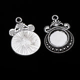 Maxbell Pack of 10 Vintage Silver Round Charm Pendants Bezel Trays Jewelry Making Supplies 1 - Aladdin Shoppers
