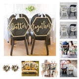 Maxbell Pack of 2/Set Unfinished Bride and Groom Wooden Sign Decorations Photo Booth Prop - Aladdin Shoppers