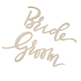 Maxbell Pack of 2/Set Unfinished Bride and Groom Wooden Sign Decorations Photo Booth Prop - Aladdin Shoppers