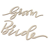 Maxbell Pack of 2/Set Unfinished Bride and Groom Wooden Sign Decorations Photo Booth Prop - Aladdin Shoppers