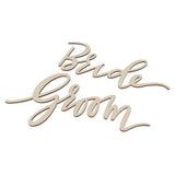 Maxbell Pack of 2/Set Unfinished Bride and Groom Wooden Sign Decorations Photo Booth Prop - Aladdin Shoppers