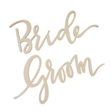 Maxbell Pack of 2/Set Unfinished Bride and Groom Wooden Sign Decorations Photo Booth Prop - Aladdin Shoppers