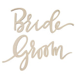 Maxbell Pack of 2/Set Unfinished Bride and Groom Wooden Sign Decorations Photo Booth Prop - Aladdin Shoppers