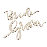 Maxbell Pack of 2/Set Unfinished Bride and Groom Wooden Sign Decorations Photo Booth Prop - Aladdin Shoppers