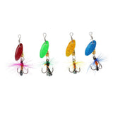 Maxbell Pack of 4 Pcs Spinner Bait Fishing Lures Simulation Bait with Treble Hooks - Aladdin Shoppers