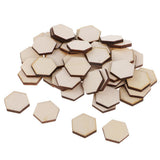 Maxbell Pack of 54 Hexagon Natural Wood Crafts - Aladdin Shoppers