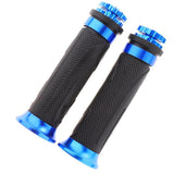 Maxbell Pair Racing Motorcycle Motorbike Rubber Handlebar Hand Grip Bar End Blue - Aladdin Shoppers