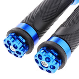 Maxbell Pair Racing Motorcycle Motorbike Rubber Handlebar Hand Grip Bar End Blue - Aladdin Shoppers