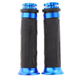 Maxbell Pair Racing Motorcycle Motorbike Rubber Handlebar Hand Grip Bar End Blue - Aladdin Shoppers