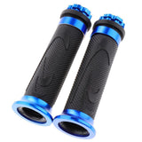 Maxbell Pair Racing Motorcycle Motorbike Rubber Handlebar Hand Grip Bar End Blue - Aladdin Shoppers