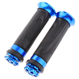 Maxbell Pair Racing Motorcycle Motorbike Rubber Handlebar Hand Grip Bar End Blue - Aladdin Shoppers