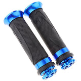 Maxbell Pair Racing Motorcycle Motorbike Rubber Handlebar Hand Grip Bar End Blue - Aladdin Shoppers