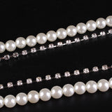 Maxbell Pearl Diamante Elastic Suspenders Shirt Braces for Women Pants Trousers White - Aladdin Shoppers