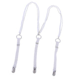 Maxbell Pearl Diamante Elastic Suspenders Shirt Braces for Women Pants Trousers White - Aladdin Shoppers