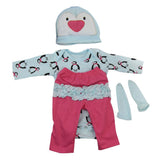 Maxbell Penguins Romper Pants Hat Socks Set for 22''-23'' Reborn Baby Girl Doll - Aladdin Shoppers