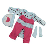 Maxbell Penguins Romper Pants Hat Socks Set for 22''-23'' Reborn Baby Girl Doll